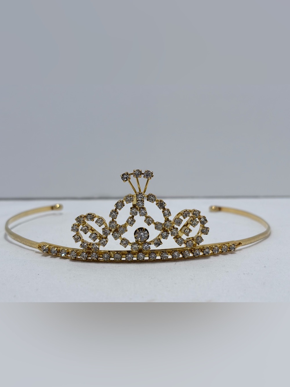 Vintage Gold Crystal Mini Tiara Hair Accessory